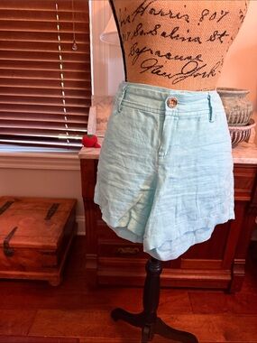 Lilly Pulitzer Light Blue Layered Linen-Blend Skort